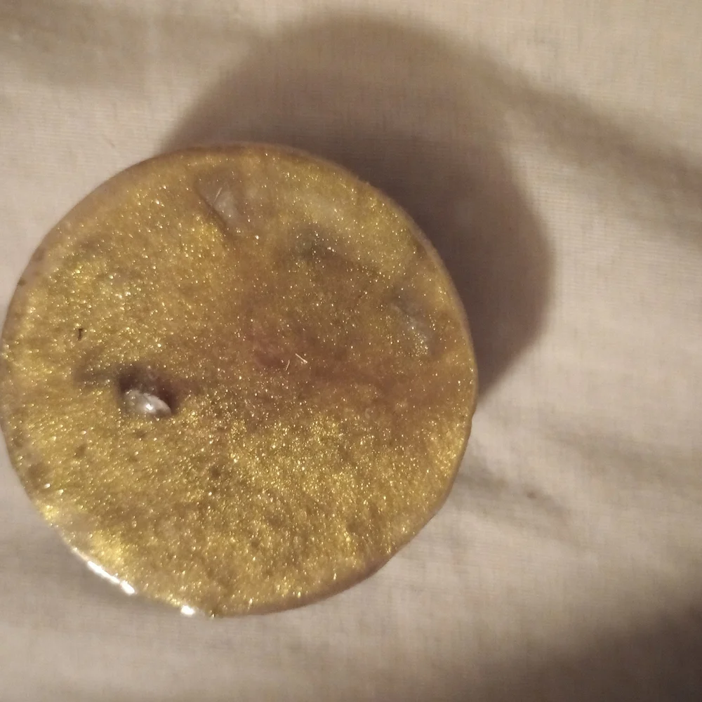 Gold Glittery Round Object